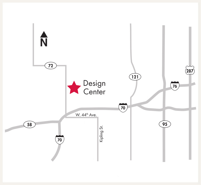 David Weekley Homes Design Center map for Denver, CO