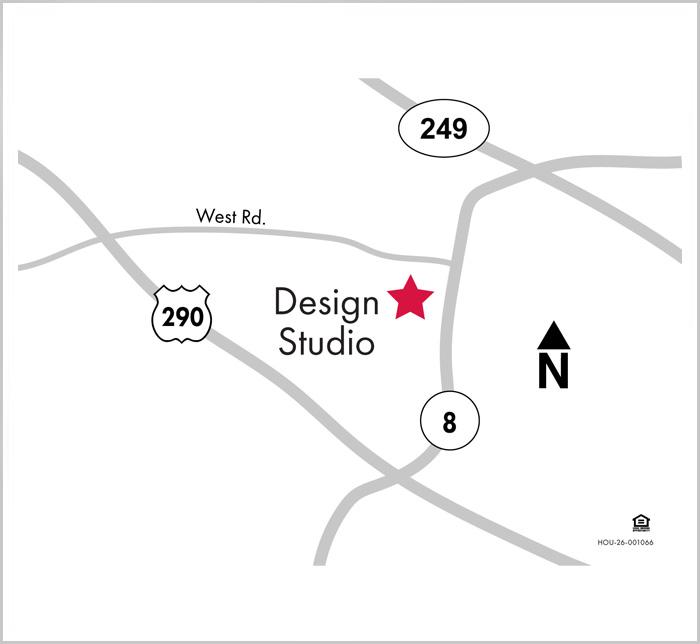 Map to the David Weekley Homes Design Studio