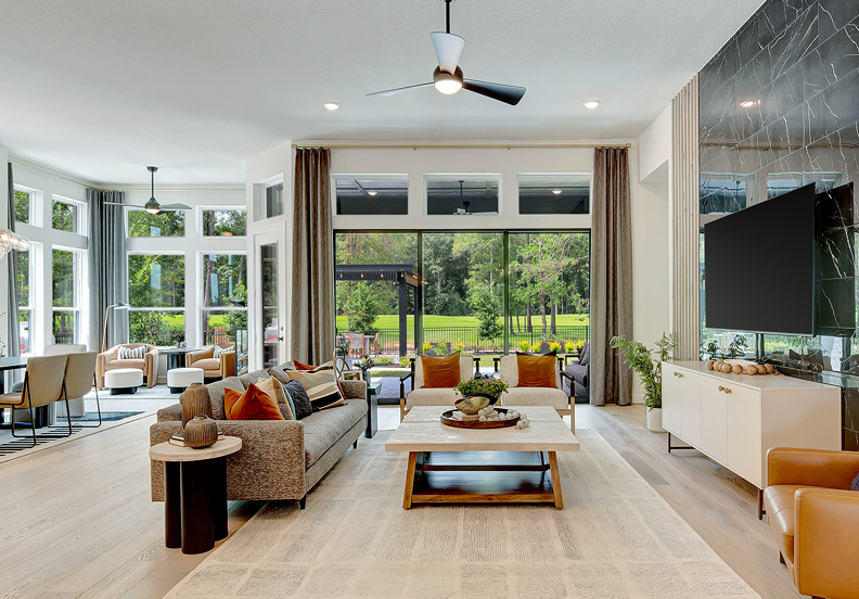 a photo of a family room in a David Weekley model home