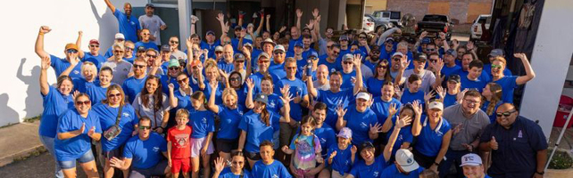 To accompany the beds they built, members of the Tampa Division presented Bridgepoint Church with a check to purchase 200 mattresses. 