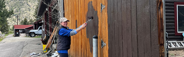 Team Members in Denver painted fences, playgrounds, sheds and more to refurbish the Rocky Mountain Village campgrounds.