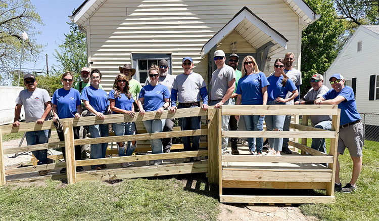 The Indianapolis Team built four ADA ramps with Servants at Work, Inc. during Build Month.