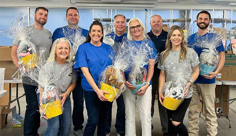 Dallas/Ft. Worth Team Members filled 100 Easter baskets for children in foster care to support Community Partners of Dallas.