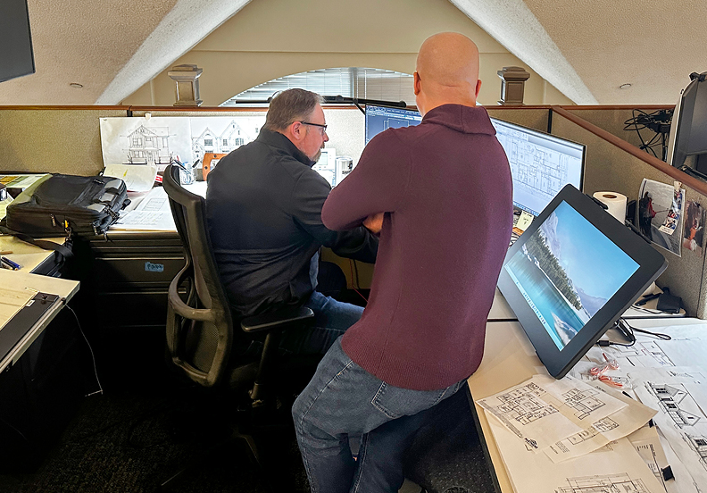 two David Weekley Homes Team Members working together
