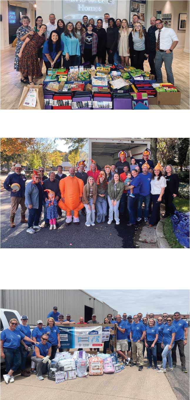 photos from several David Weekley Homes CARE events