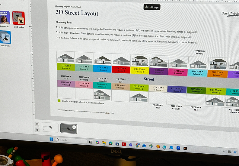a screen showing the planning of a street layout