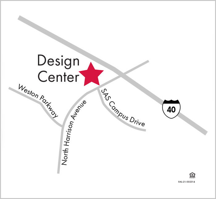 Map to the David Weekley Homes Design Center
