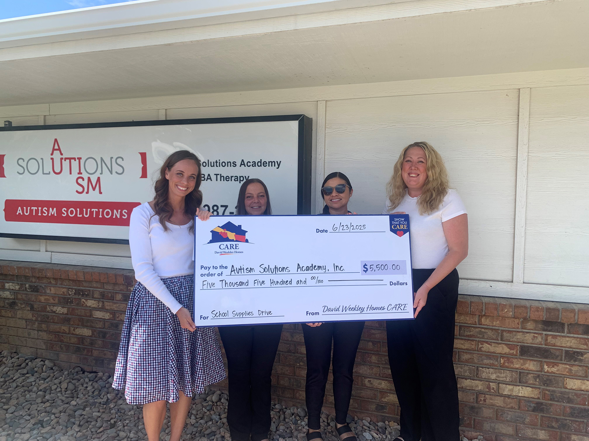 The Salt Lake City Team collected school supplies and monetary donations benefiting 300 people at Autism Solutions Academy.