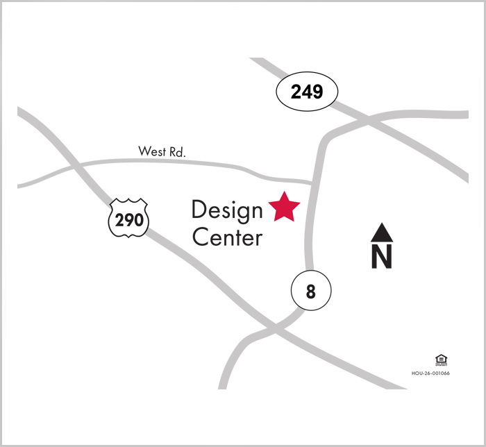 Map to the David Weekley Homes Design Studio