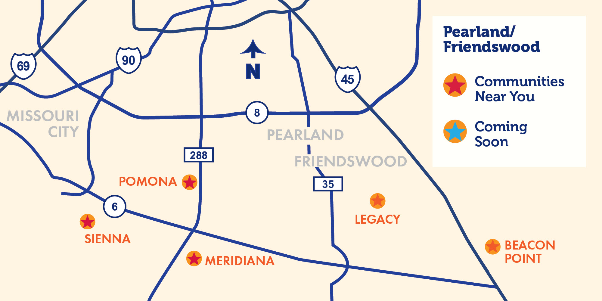 Pearland/Friendswood Area Map