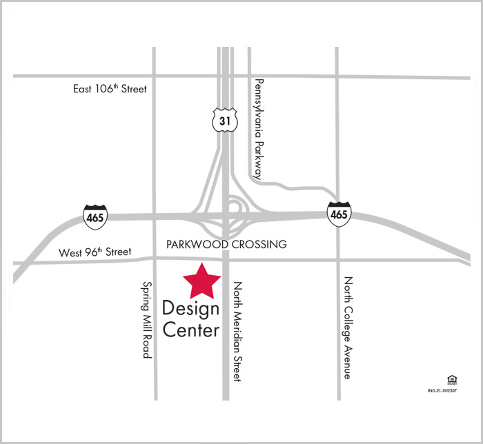 Map to the David Weekley Homes Design Center