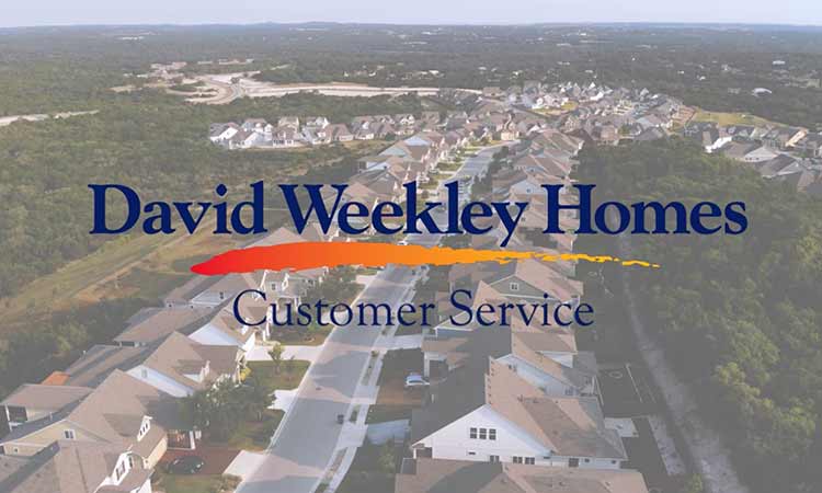 an aerial view of a David Weekley Homes neighborhood