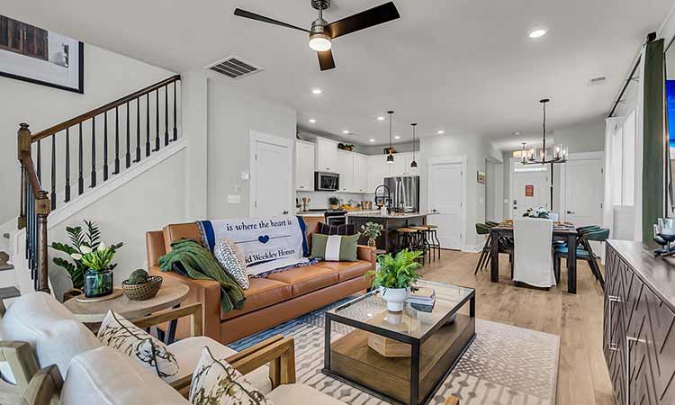 The Meadowview - Family Room, Dining and Kitchen