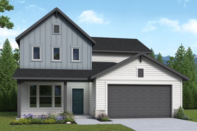 an artist's rendering of a home's front exterior