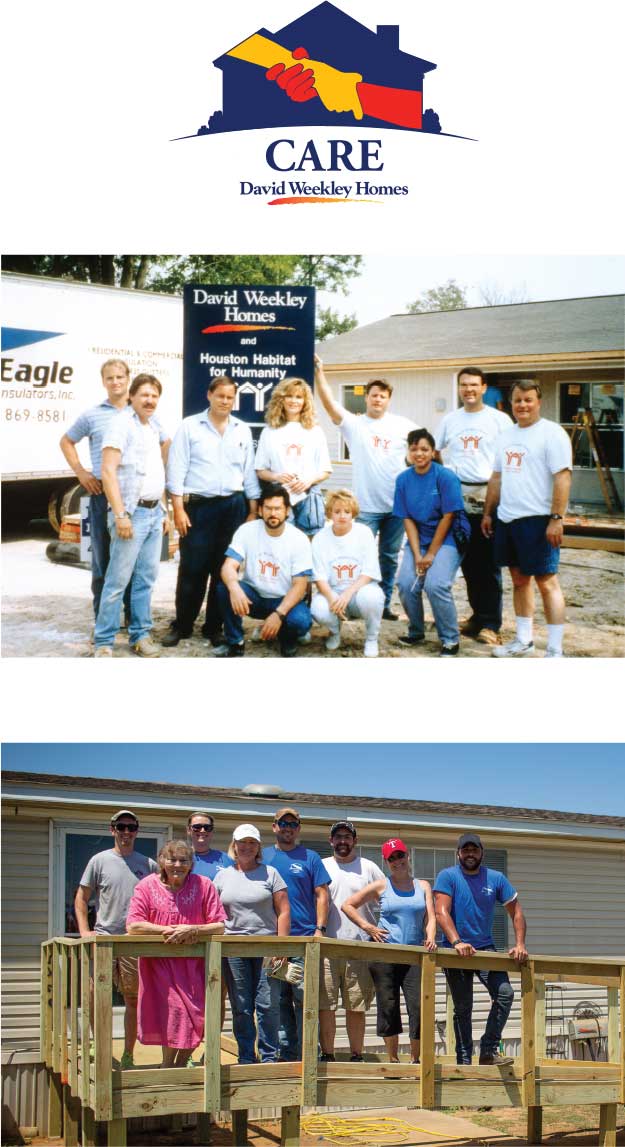 photos from several David Weekley Homes CARE events