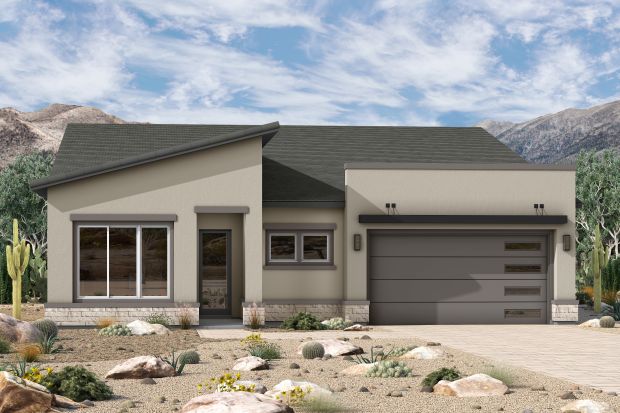 A rendering of the front exterior of a home